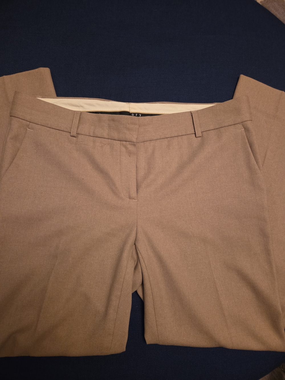 Theory Wool Blend Dress Pants Women Size 10 Taupe Career Office Trousers